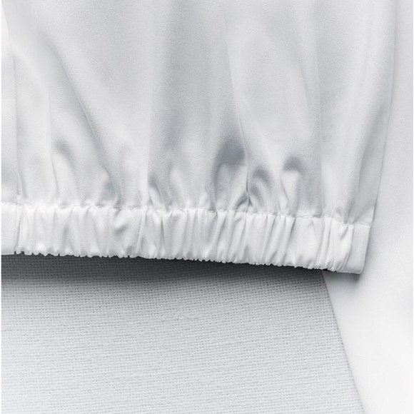 Zara Preowned Cropped Gabardine Shirt Size S White - Picture 8 of 9